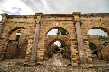 Fototapeta premium panaroma of venetian palace walls in famagusta