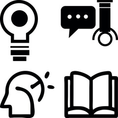  Creative education and innovation set of vector icons 