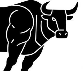 black and white bull