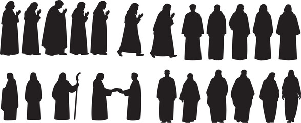 Hajj Pilgrims icon set