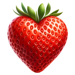 Sweet summer fruits strawberries heart object isolated on white background