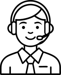 customer service center man icon 
