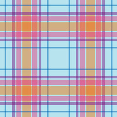 Multicolored vintage autumn plaid pattern - seamless tartan check fabric design for textile, fashion and digital backgrounds
