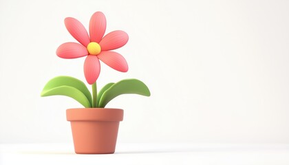 Fototapeta premium Flower Plant With Leaves In A Pot For Gardening Purposes - A Beautiful Addition To Your Garden For Enhancing The Aesthetics.