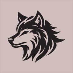 Fototapeta premium Wolf Head Silhouette Vector | Tribal Animal Graphic Art