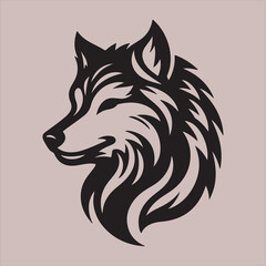 Fototapeta premium Wolf Head Silhouette Vector | Tribal Animal Graphic Art