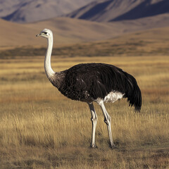 Naklejka premium ostrich, animal, illustration, background, bird, nature, feather, wildlife, wild, neck, beak, zoo, large, big, feathers, outdoors