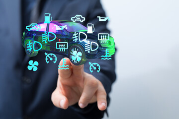 Modern car diagnostics.  Interactive dashboard, engine, fuel, and more.