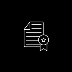 Vekctor shows icon certificates with ribbons and stars, representing awards or official documents.