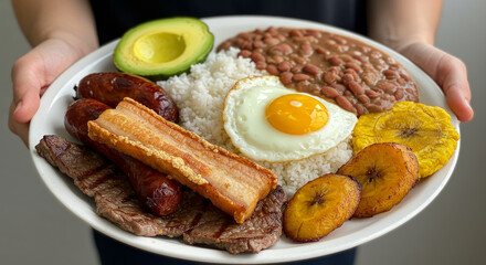 Traditional Colombian lunch: the bandeja paisa
