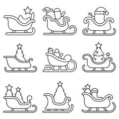 Holiday Sleigh Icon Collection for Christmas and Winter Artwork