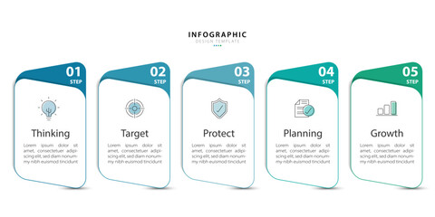 Timeline Creator infographic template. 5 Step timeline journey, calendar Flat simple infographics design template. presentation graph. Business concept with 5 options, vector illustration.