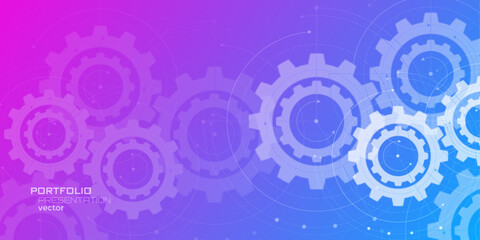 Technological background made of gears. Engineering industry. Technology background. Vector illustration.