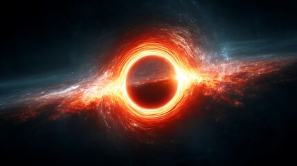 Futuristic Space Art with Luminous Black Hole Accretion Disk