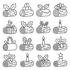 Festive Logs and Gifts for Winter Christmas Decorations