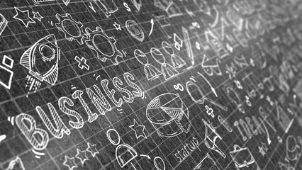 Business idea. Plan drawings business. Startup concept. Goal achievement. 