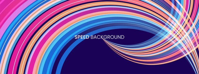 Speed Light  Futuristic colorful line background. Technology velocity movement pattern for banner