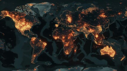 Global Firestorm A Visual Representation of Worldwide Nighttime Light Pollution - Powered by Adobe
