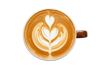 Isolated Latte Art Heart Pattern in Coffee