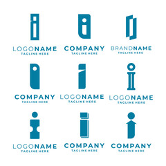 Set of Letter I logo template.