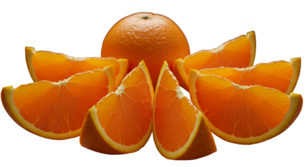 Sliced Orange Fruit Group Fresh Food Vitamin Transparent Background