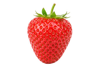 Isolated Juicy Red Strawberry Close-Up