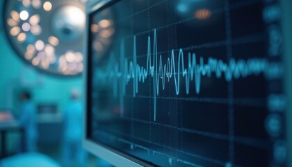 Medical Monitor Displaying Waveform in Operating Room