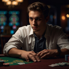 man playing poker