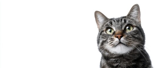 Fototapeta premium The Curious Cat Gazing Thoughtfully at Its Surroundings