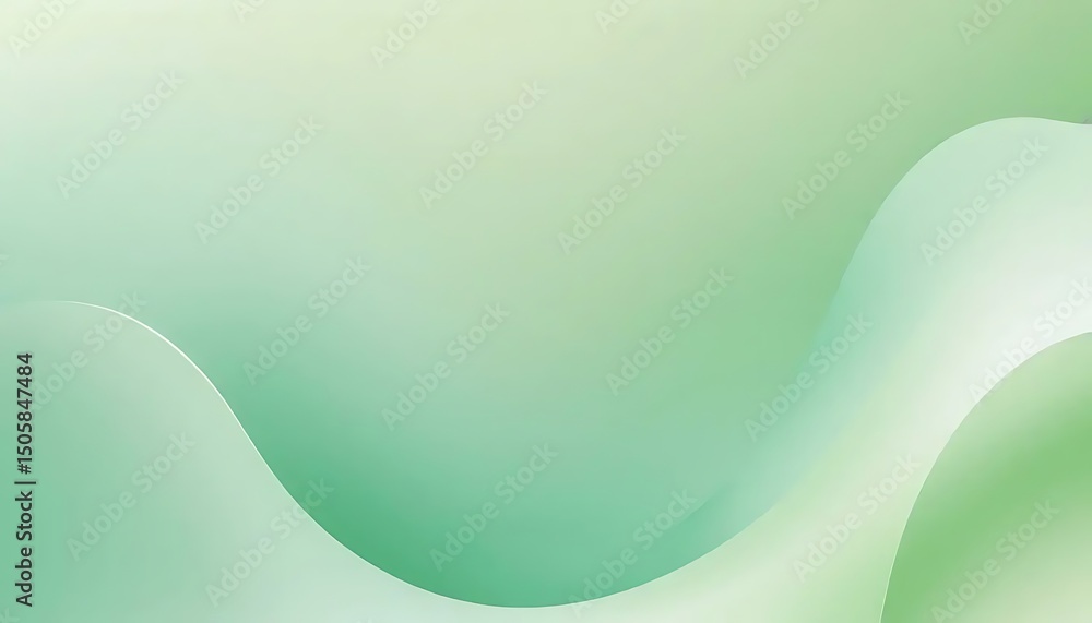 Aufkleber abstract background featuring soft green gradient with subtle curves and flowing, organic shapes.
