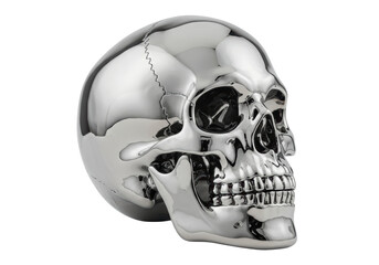 Isolated Chrome Skull Anatomy Detailed