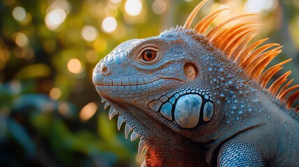 Fototapeta premium Close-up of a vibrant iguana (1)