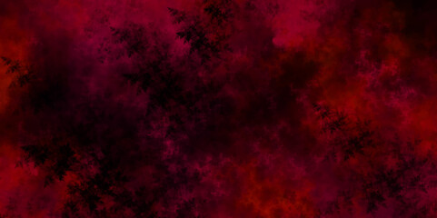 Abstract fire flame grunge texture background. Bright red space nebula. Dense smoke in red neon light on a dark background. Vintage grunge pattern for design and decoration With space for text.	