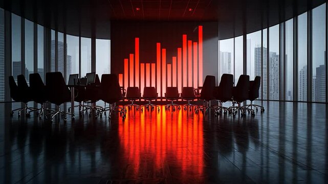 Red Hot Business Meeting Room with City View