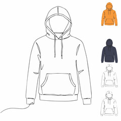 Fototapeta premium A detailed hoodie illustration with additional color variations