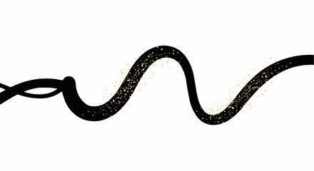 Obraz premium Abstract black wavy line with glitter on white background