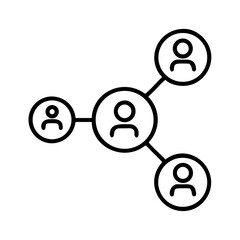 Connected user icons representing social network relationships  
