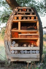 Selbstgebautes Insektenhotel aus Naturmaterial