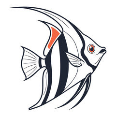Flat Design Angelfish Logo Illustration for Branding and Creative Projects