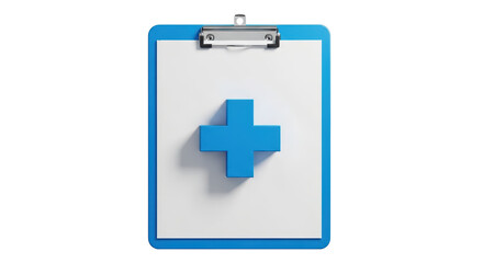 Fototapeta premium Isolated Medical Clipboard with Blue Cross Symbol Graphic