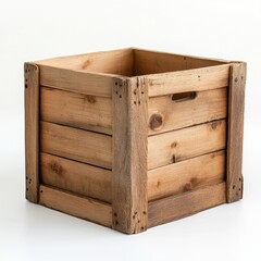 Rustic Wooden Crate for Storage or Decoration in Minimalist Style