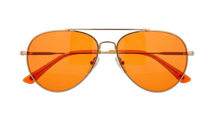 Isolated Orange Tint Aviator Sunglasses Fashion Accessory