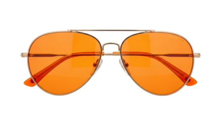 Isolated Orange Tint Aviator Sunglasses Fashion Accessory