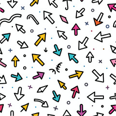 Colorful, Doodle-Style Arrow Pattern