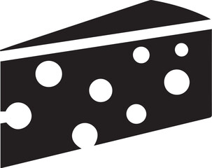 Cheese slice icon silhouette vector