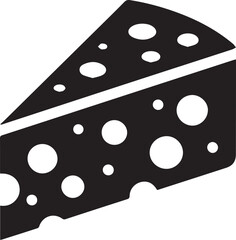 Cheese slice icon silhouette vector