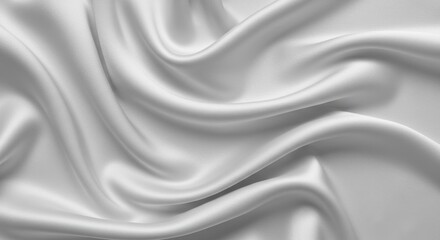 Obraz premium Close up of flowing white silk fabric with soft waves, creating a luxurious and elegant texture, perfect for backgrounds and designs.