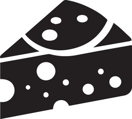 Cheese slice icon silhouette vector