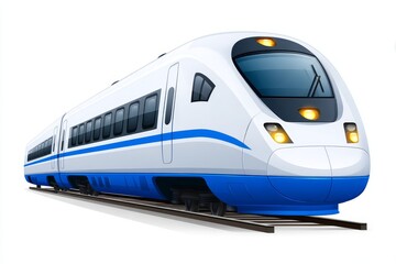 Fototapeta premium High Speed Rail Bullet Train Illustration - Modern bullet train, speed, travel, efficiency, future transportation. Symbolizing progress, innovation, global connection, rapid transit