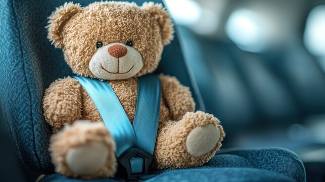 Teddy bear in a car seat - Powered by Adobe